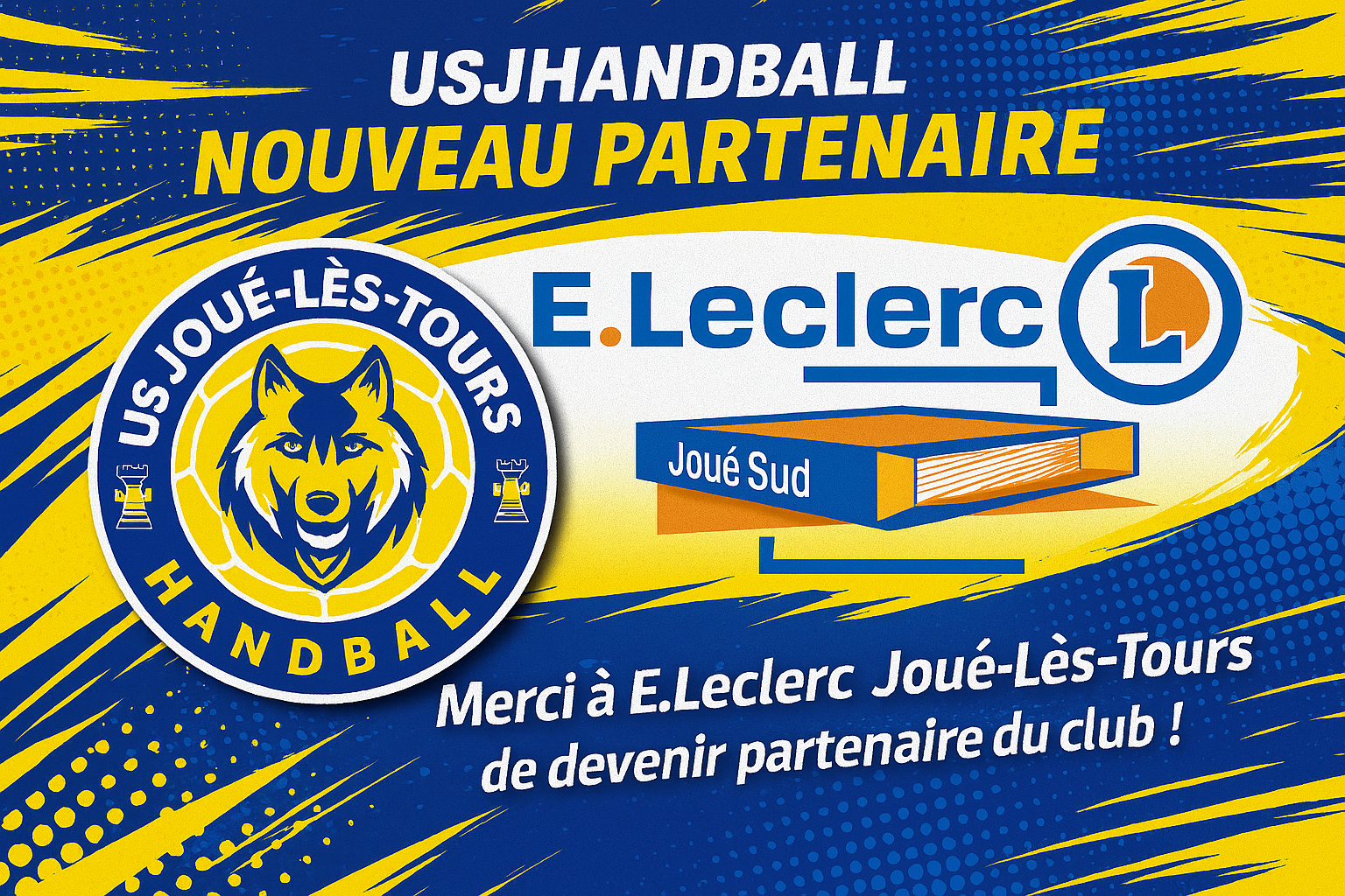 🎉 Un nouveau partenaire rejoint l’aventure : E.Leclerc Joué-les-Tours !
