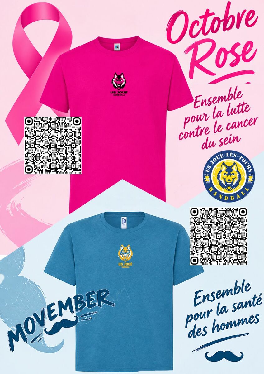 🎀 L’US Joué-lès-Tours Handball s’engage pour Octobre Rose & Movember 2026 🧔‍♂️